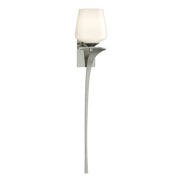 Antasia Single Glass 1 Light (Right Side) Sconce in Sterling - 204710-SKT-RGT-85-GG0236 by Hubbardton Forge