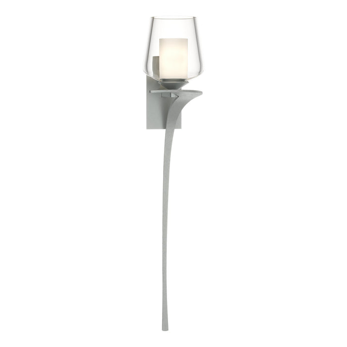 Antasia Double Glass 1 Light (Right Side) Sconce in Vintage Platinum - 204712-SKT-RGT-82-ZU0291 by Hubbardton Forge