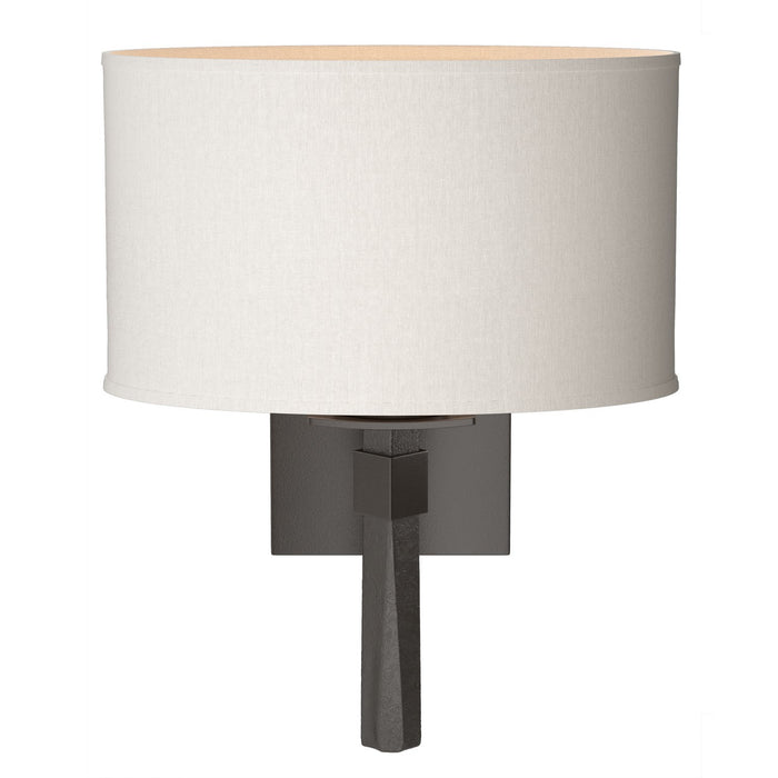 Beacon Hall Oval Drum Shade Sconce in Oil Rubbed Bronze - 204810-SKT-14-SE1195 by Hubbardton Forge