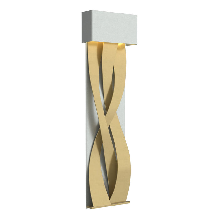 Tress Large LED Sconce in Vintage Platinum with Modern Brass Accent - 205437-LED-82-86 by Hubbardton Forge