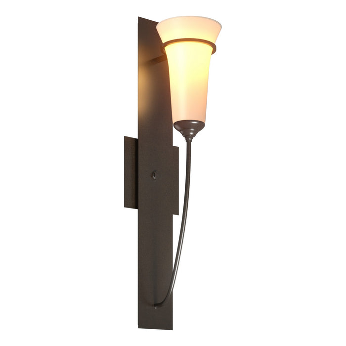 Banded Wall Torch Sconce in Oil Rubbed Bronze - 206251-SKT-14-GG0068 by Hubbardton Forge