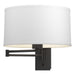 Simple Swing Arm Sconce in Black - 209250-SKT-10-SF1295 by Hubbardton Forge