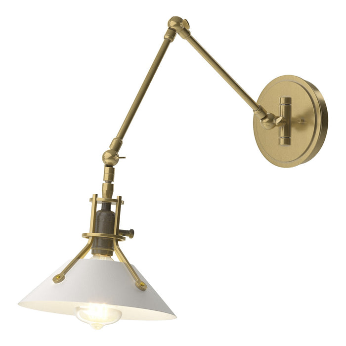 Henry Sconce in Modern Brass with White Accent - 209320-SKT-86-02 by Hubbardton Forge