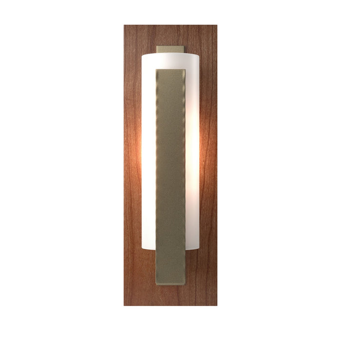 Forged Vertical Bar Sconce - Cherry or Copper Backplate in Soft Gold - 217186-SKT-84-CH-GG0065 by Hubbardton Forge