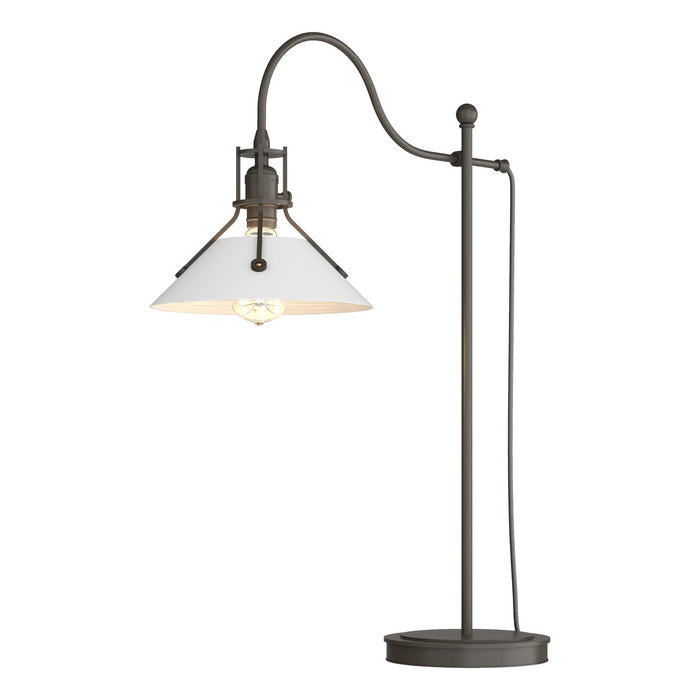 Henry Table Lamp in Dark Smoke with White Accent - 272840-SKT-07-02 by Hubbardton Forge