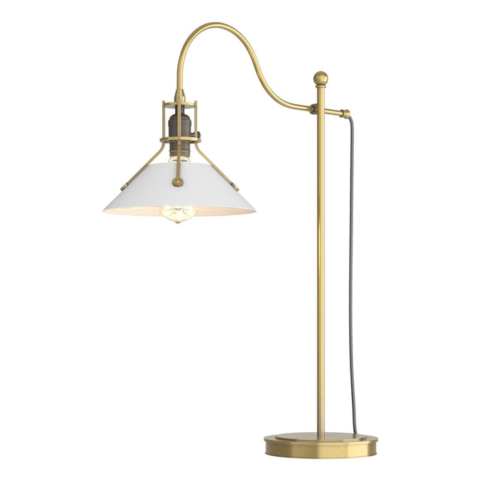 Henry Table Lamp in Modern Brass with White Accent - 272840-SKT-86-02 by Hubbardton Forge