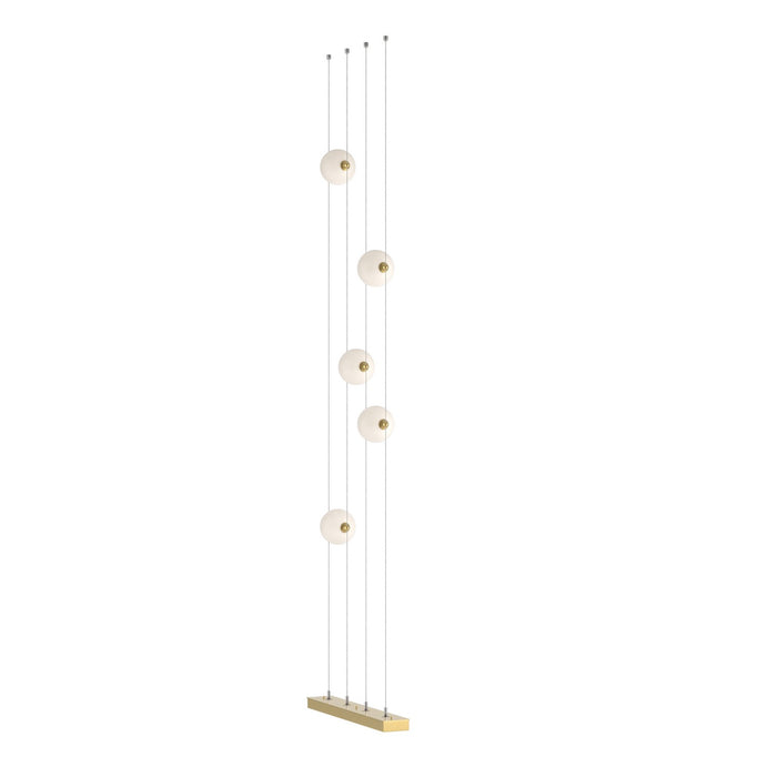 Abacus 5-Light Floor to Ceiling Plug-In LED Lamp in Modern Brass - 289520-LED-STND-86-GG0668 by Hubbardton Forge