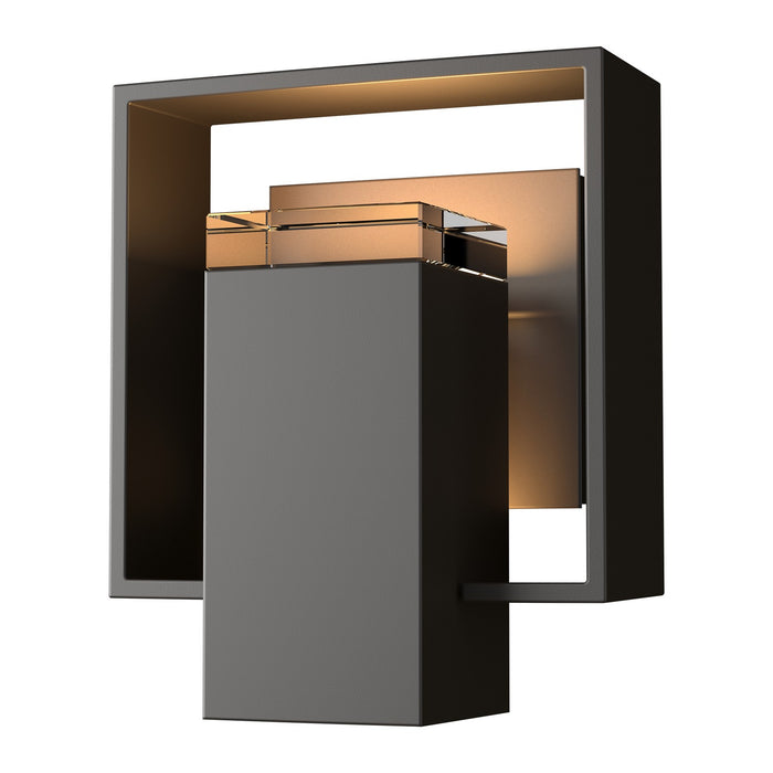 Shadow Box Small Outdoor Sconce in Coastal Oil Rubbed Bronze with Coastal Dark Smoke Accent - 302601-SKT-14-77-ZM0546 by Hubbardton Forge