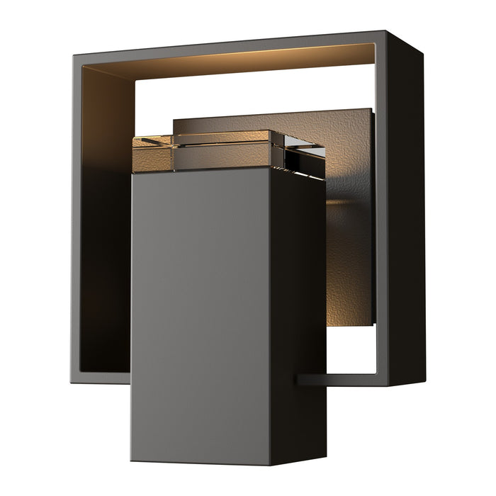 Shadow Box Small Outdoor Sconce in Coastal Oil Rubbed Bronze with Coastal Black Accent - 302601-SKT-14-80-ZM0546 by Hubbardton Forge