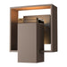 Shadow Box Small Outdoor Sconce in Coastal Bronze with Coastal Oil Rubbed Bronze Accent - 302601-SKT-75-14-ZM0546 by Hubbardton Forge