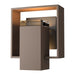 Shadow Box Small Outdoor Sconce in Coastal Bronze with Coastal Black Accent - 302601-SKT-75-80-ZM0546 by Hubbardton Forge