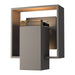 Shadow Box Small Outdoor Sconce in Coastal Dark Smoke with Coastal Black Accent - 302601-SKT-77-80-ZM0546 by Hubbardton Forge