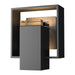 Shadow Box Small Outdoor Sconce in Coastal Black with Coastal Natural Iron Accent - 302601-SKT-80-20-ZM0546 by Hubbardton Forge