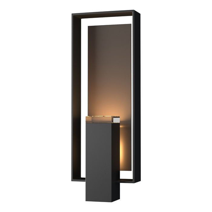 Shadow Box Large Outdoor Sconce in Coastal Black with Coastal Dark Smoke Accent - 302605-SKT-80-77-ZM0546 by Hubbardton Forge