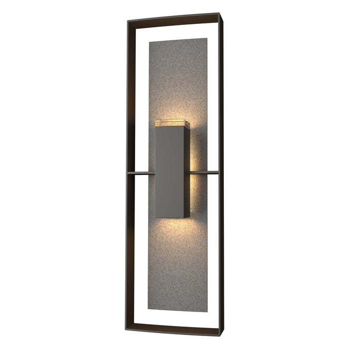 Shadow Box Tall Outdoor Sconce in Coastal Oil Rubbed Bronze with Coastal Natural Iron Accent - 302607-SKT-14-20-ZM0546 by Hubbardton Forge