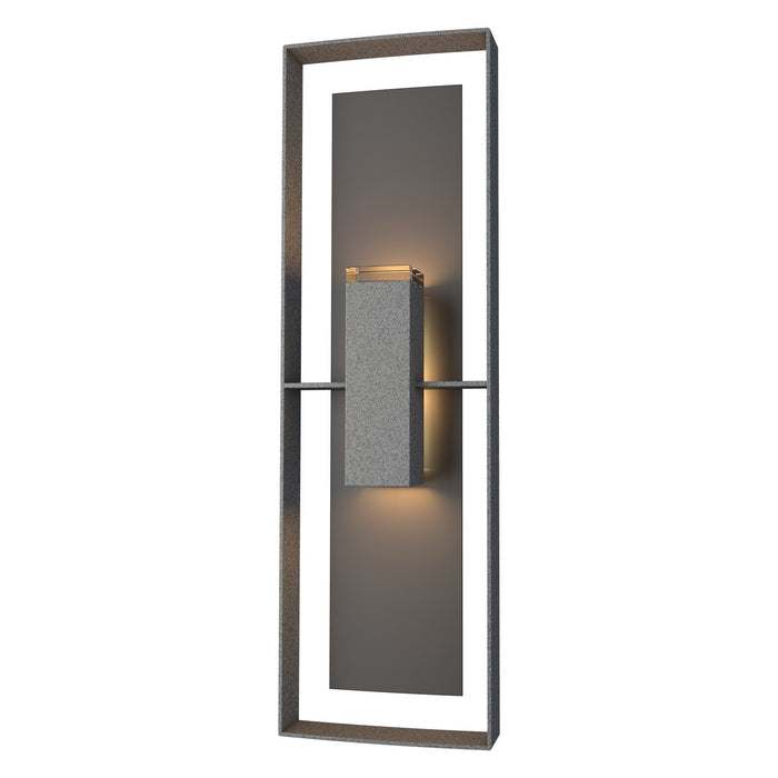 Shadow Box Tall Outdoor Sconce in Coastal Natural Iron with Coastal Oil Rubbed Bronze Accent - 302607-SKT-20-14-ZM0546 by Hubbardton Forge