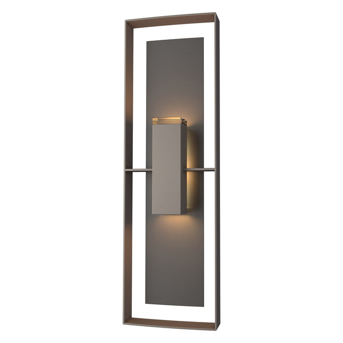 Shadow Box Tall Outdoor Sconce in Coastal Dark Smoke with Coastal Oil Rubbed Bronze Accent - 302607-SKT-77-14-ZM0546 by Hubbardton Forge