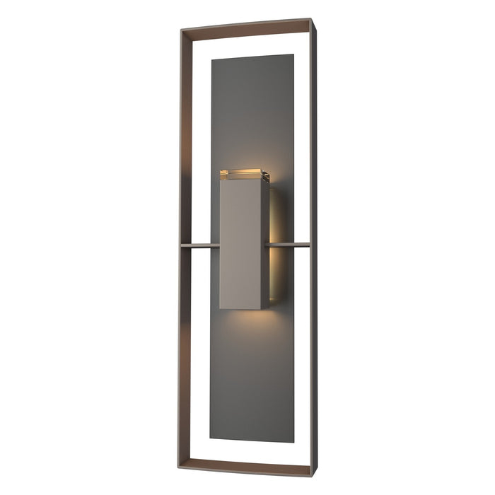 Shadow Box Tall Outdoor Sconce in Coastal Dark Smoke with Coastal Black Accent - 302607-SKT-77-80-ZM0546 by Hubbardton Forge