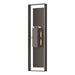 Shadow Box Extra Tall Sconce in Coastal Dark Smoke with Coastal Oil Rubbed Bronze Accent - 302608-SKT-77-14-ZM0736 by Hubbardton Forge