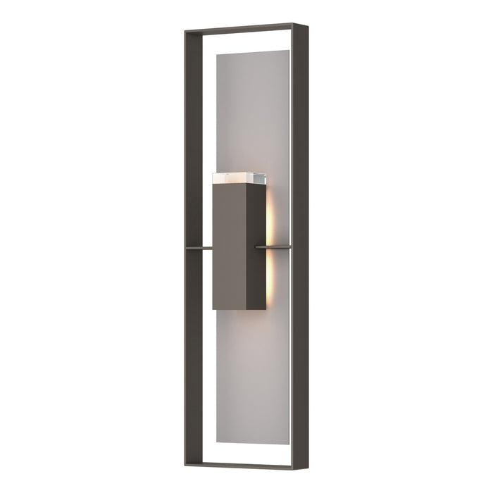 Shadow Box Extra Tall Sconce in Coastal Dark Smoke with Coastal Burnished Steel Accent - 302608-SKT-77-78-ZM0736 by Hubbardton Forge