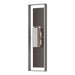 Shadow Box Extra Tall Sconce in Coastal Burnished Steel with Coastal Oil Rubbed Bronze Accent - 302608-SKT-78-14-ZM0736 by Hubbardton Forge