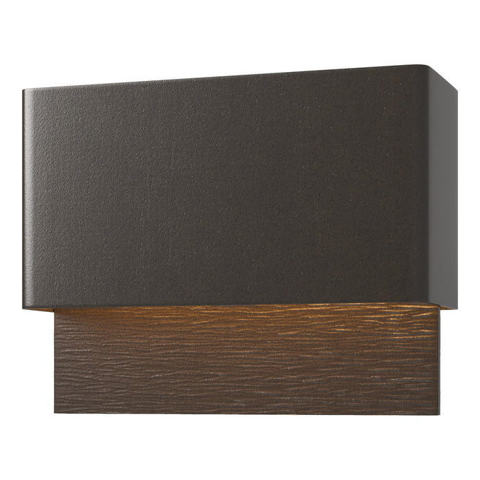 Stratum Dark Sky Friendly LED Outdoor Sconce in Coastal Oil Rubbed Bronze with Coastal Oil Rubbed Bronze Accent - 302630-LED-14-14 by Hubbardton Forge