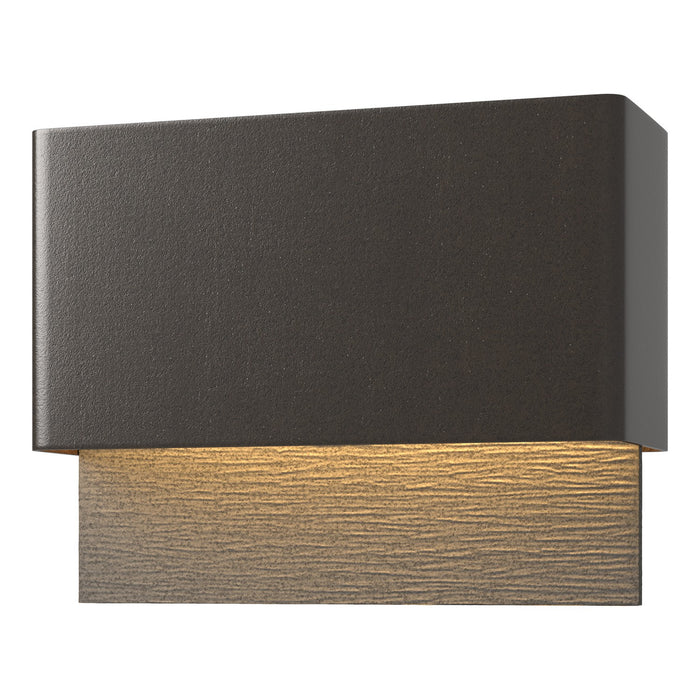 Stratum Dark Sky Friendly LED Outdoor Sconce in Coastal Oil Rubbed Bronze with Coastal Natural Iron Accent - 302630-LED-14-20 by Hubbardton Forge