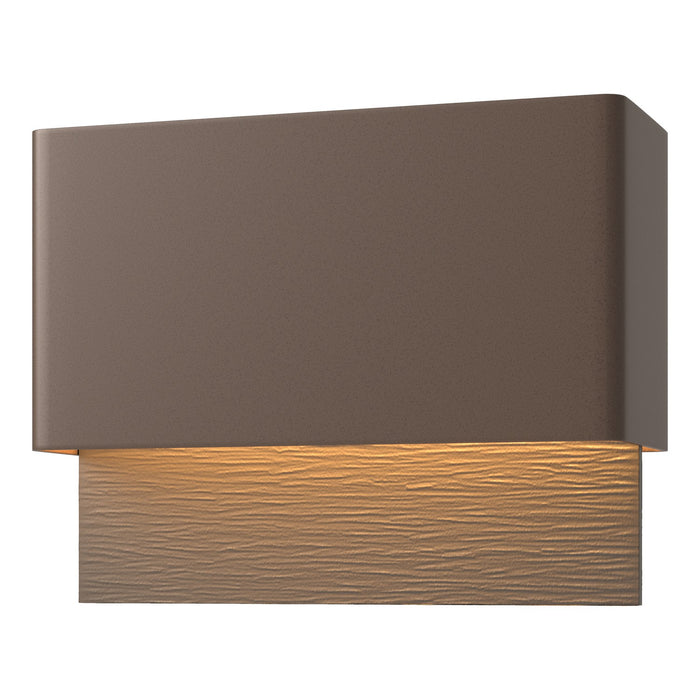 Stratum Dark Sky Friendly LED Outdoor Sconce in Coastal Bronze with Coastal Dark Smoke Accent - 302630-LED-75-77 by Hubbardton Forge