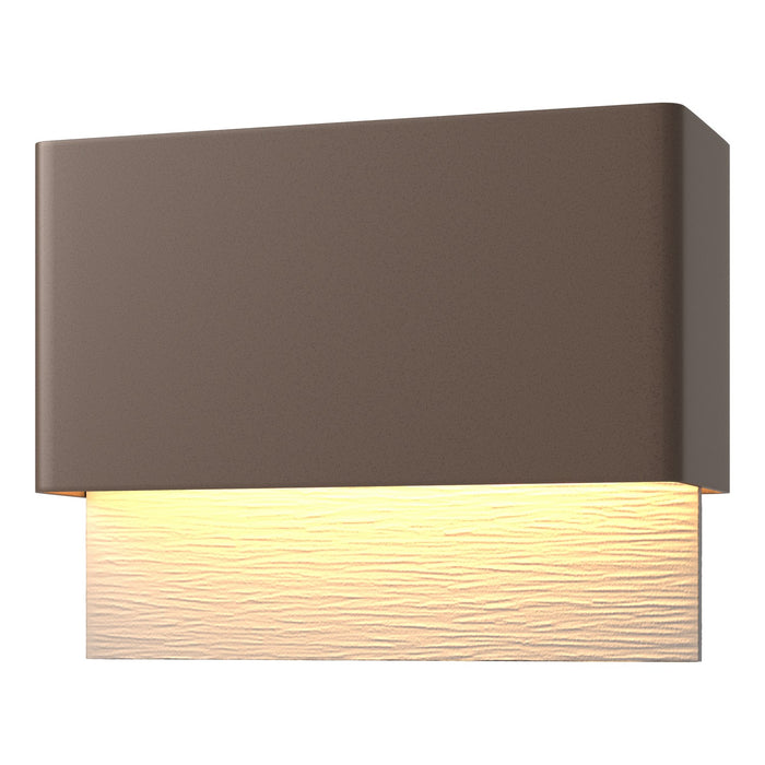 Stratum Dark Sky Friendly LED Outdoor Sconce in Coastal Bronze with Coastal Burnished Steel Accent - 302630-LED-75-78 by Hubbardton Forge