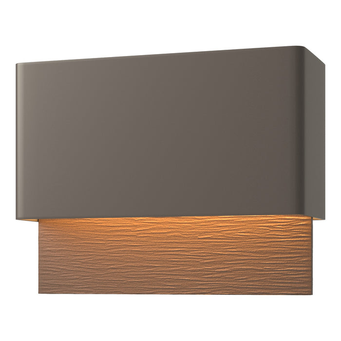 Stratum Dark Sky Friendly LED Outdoor Sconce in Coastal Dark Smoke with Coastal Bronze Accent - 302630-LED-77-75 by Hubbardton Forge