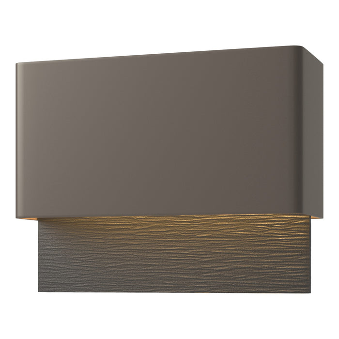 Stratum Dark Sky Friendly LED Outdoor Sconce in Coastal Dark Smoke with Coastal Black Accent - 302630-LED-77-80 by Hubbardton Forge