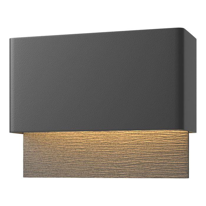 Stratum Dark Sky Friendly LED Outdoor Sconce in Coastal Black with Coastal Natural Iron Accent - 302630-LED-80-20 by Hubbardton Forge