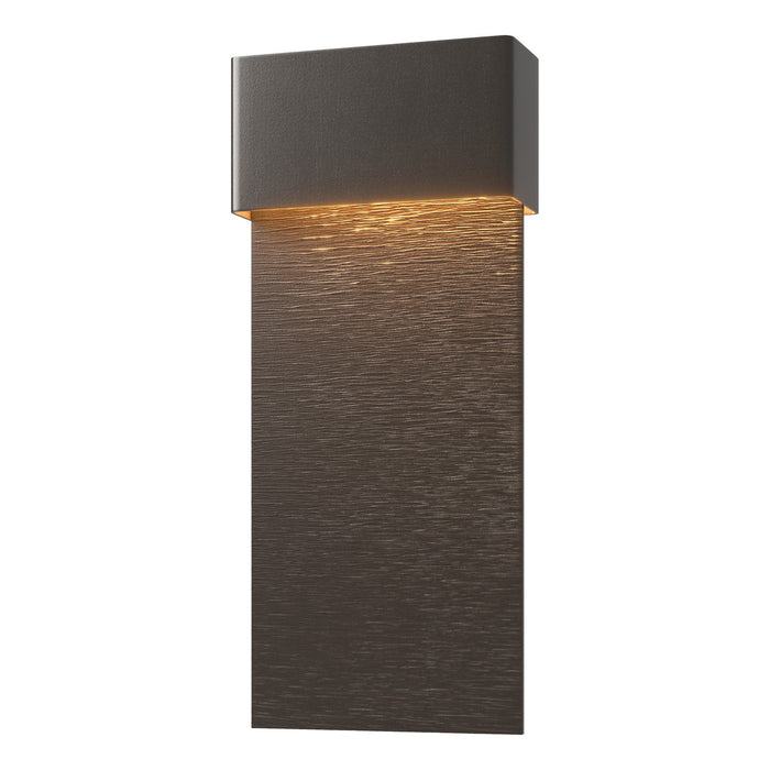 Stratum Large Dark Sky Friendly LED Outdoor Sconce in Coastal Oil Rubbed Bronze with Coastal Oil Rubbed Bronze Accent - 302632-LED-14-14 by Hubbardton Forge