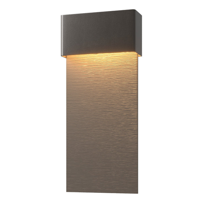 Stratum Large Dark Sky Friendly LED Outdoor Sconce in Coastal Oil Rubbed Bronze with Coastal Dark Smoke Accent - 302632-LED-14-77 by Hubbardton Forge