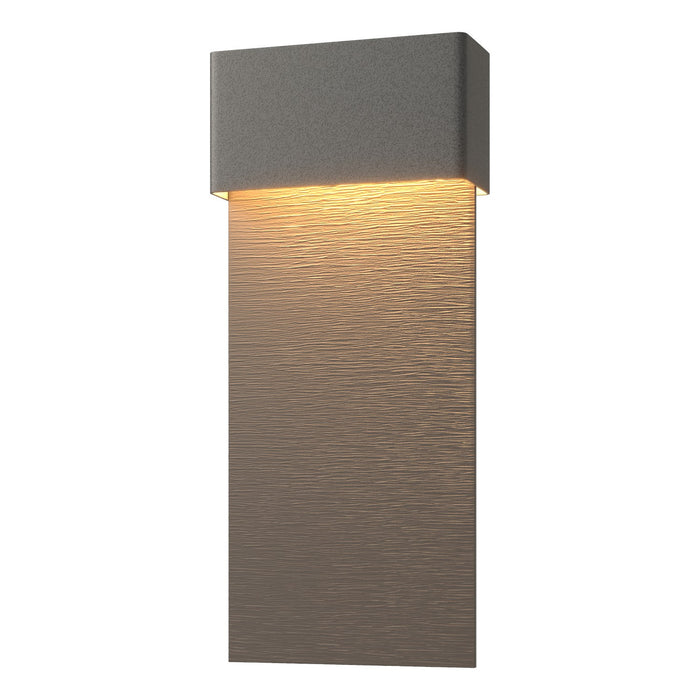 Stratum Large Dark Sky Friendly LED Outdoor Sconce in Coastal Natural Iron with Coastal Dark Smoke Accent - 302632-LED-20-77 by Hubbardton Forge