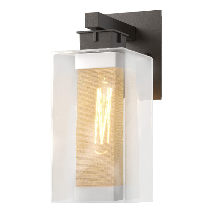 Polaris Outdoor Medium Sconce in Coastal Oil Rubbed Bronze with Coastal Silver Accent - 304852-SKT-14-72-ZM0093 by Hubbardton Forge