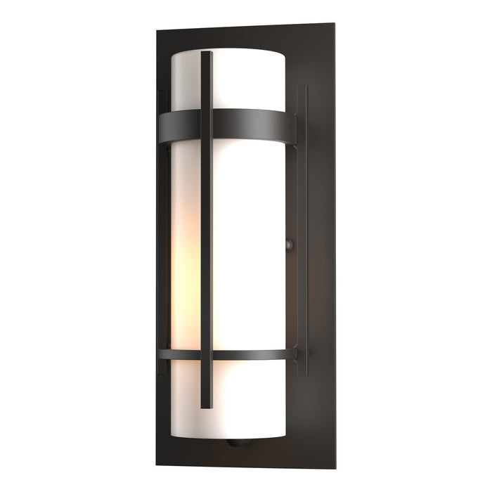 Banded Small Outdoor Sconce in Coastal Oil Rubbed Bronze - 305892-SKT-14-GG0066 by Hubbardton Forge