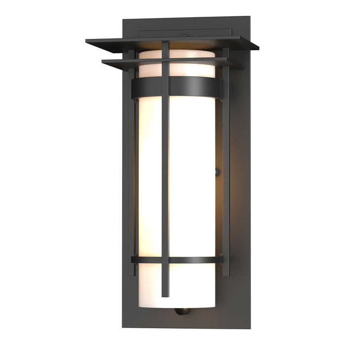 Banded with Top Plate Small Outdoor Sconce in Coastal Black - 305992-SKT-80-GG0066 by Hubbardton Forge