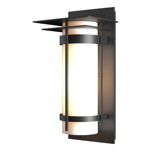 Banded with Top Plate Outdoor Sconce in Coastal Black - 305993-SKT-80-GG0034 by Hubbardton Forge