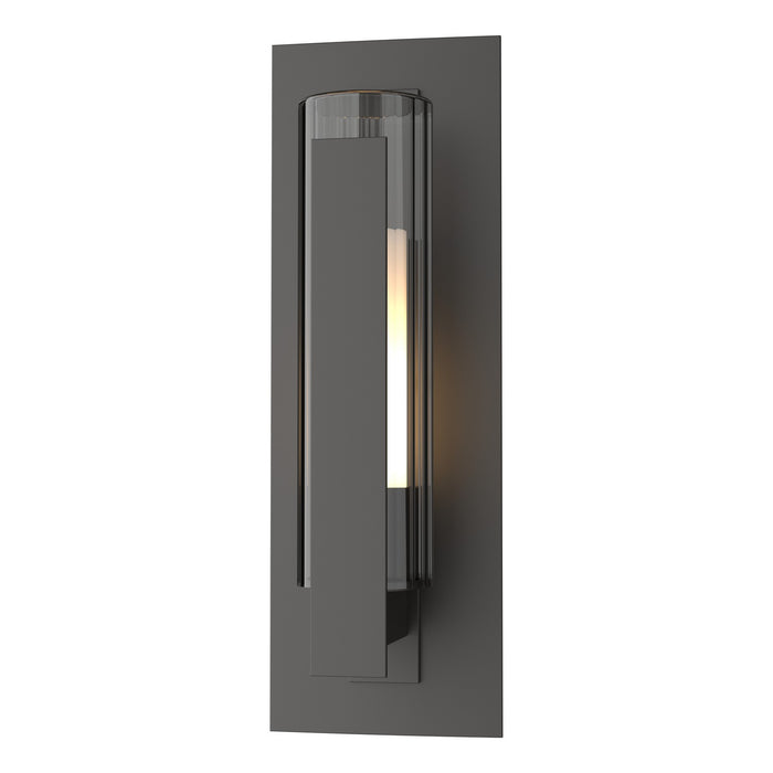 Vertical Bar Fluted Glass Small Outdoor Sconce in Coastal Oil Rubbed Bronze - 307281-SKT-14-ZU0660 by Hubbardton Forge