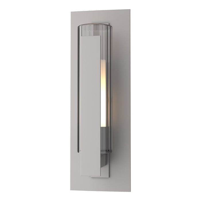 Vertical Bar Fluted Glass Small Outdoor Sconce in Coastal Burnished Steel - 307281-SKT-78-ZU0660 by Hubbardton Forge