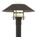 Henry Outdoor Post Light in Coastal Oil Rubbed Bronze with Coastal Dark Smoke Accent - 344227-SKT-14-77-GG0026 by Hubbardton Forge