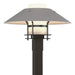 Henry Outdoor Post Light in Coastal Oil Rubbed Bronze with Coastal Burnished Steel Accent - 344227-SKT-14-78-GG0026 by Hubbardton Forge