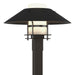 Henry Outdoor Post Light in Coastal Oil Rubbed Bronze with Coastal Black Accent - 344227-SKT-14-80-GG0026 by Hubbardton Forge