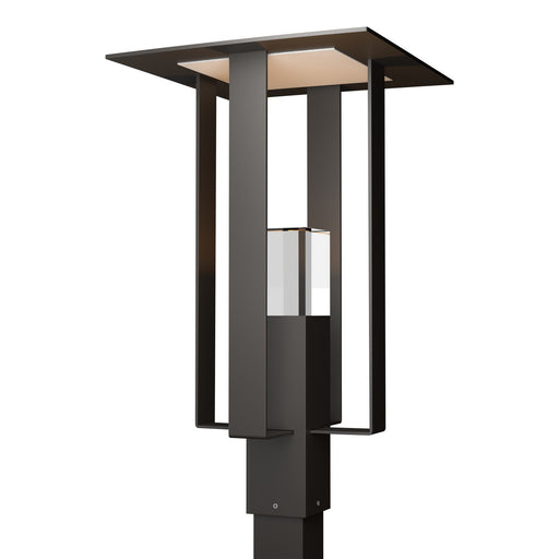 Shadow Box Outdoor Post Light in Coastal Oil Rubbed Bronze with Coastal Silver Accent - 344830-SKT-14-72-ZM0687 by Hubbardton Forge