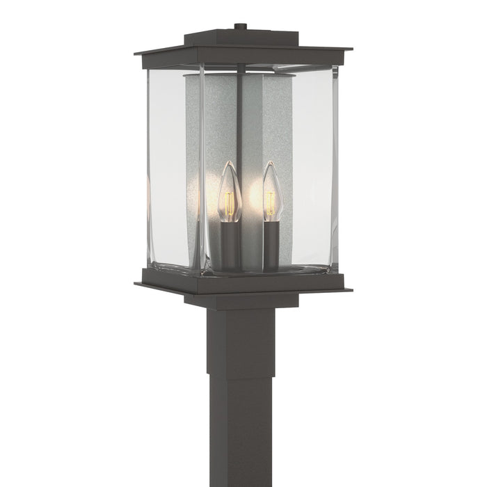 Kingston Outdoor Post Light in Coastal Oil Rubbed Bronze with Translucent Vintage Platinum Accent - 344840-SKT-14-81-ZM0703 by Hubbardton Forge