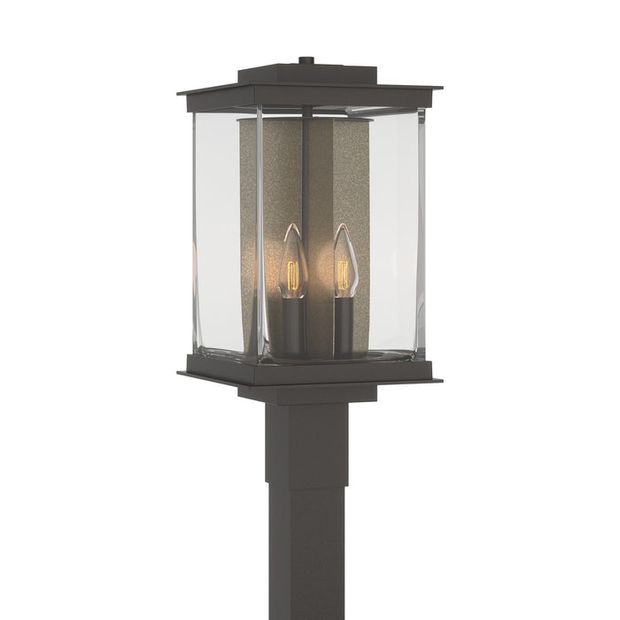 Kingston Outdoor Post Light in Coastal Oil Rubbed Bronze with Translucent Soft Gold Accent - 344840-SKT-14-83-ZM0703 by Hubbardton Forge