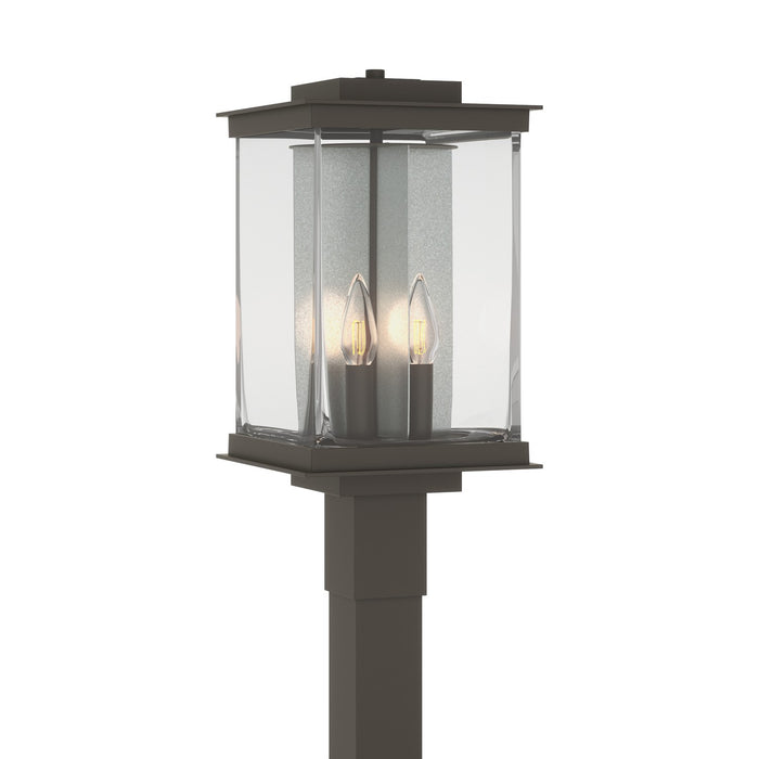 Kingston Outdoor Post Light in Coastal Dark Smoke with Translucent Vintage Platinum Accent - 344840-SKT-77-81-ZM0703 by Hubbardton Forge