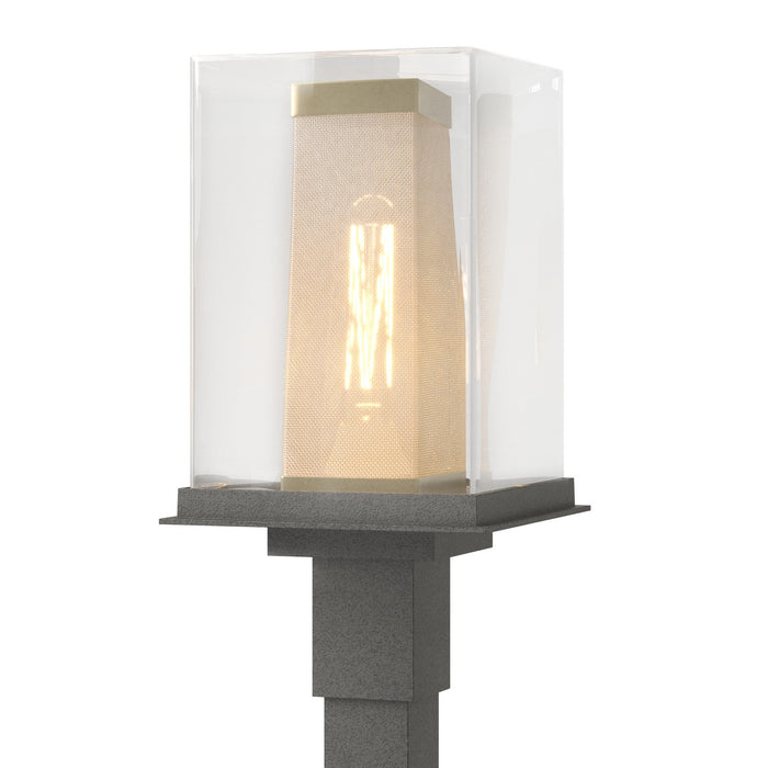 Polaris Outdoor Post Light in Coastal Natural Iron with Coastal Gold Accent - 344850-SKT-20-70-ZM0084 by Hubbardton Forge