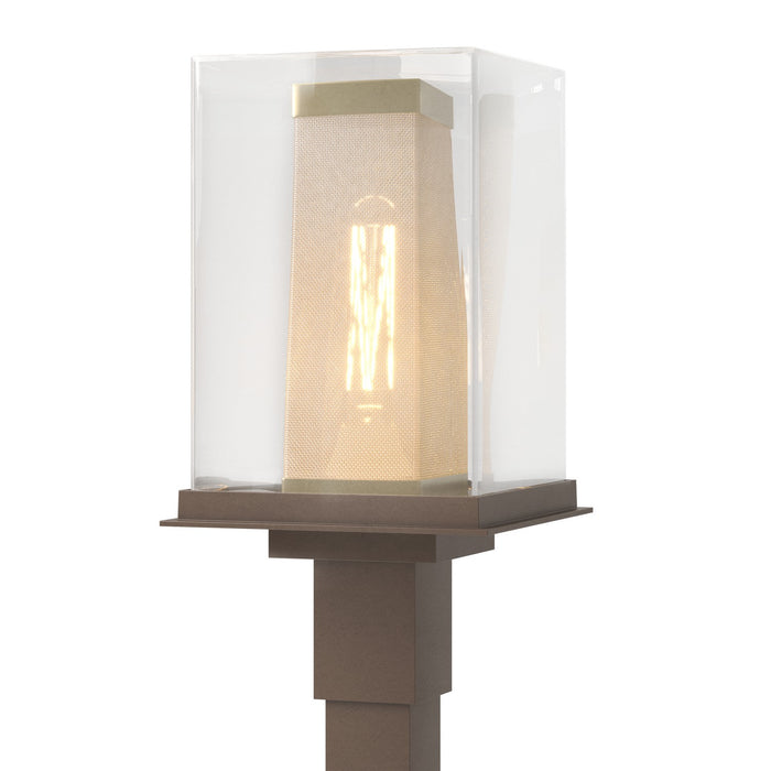 Polaris Outdoor Post Light in Coastal Bronze with Coastal Gold Accent - 344850-SKT-75-70-ZM0084 by Hubbardton Forge